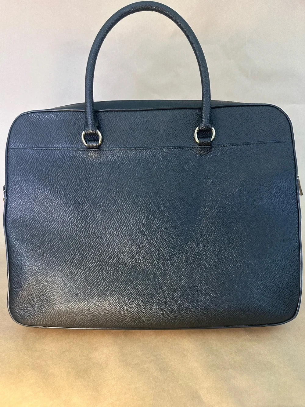 Coach F39022 Black Crossgrain Leather Briefcase Laptop Bag Crossbody Strap
